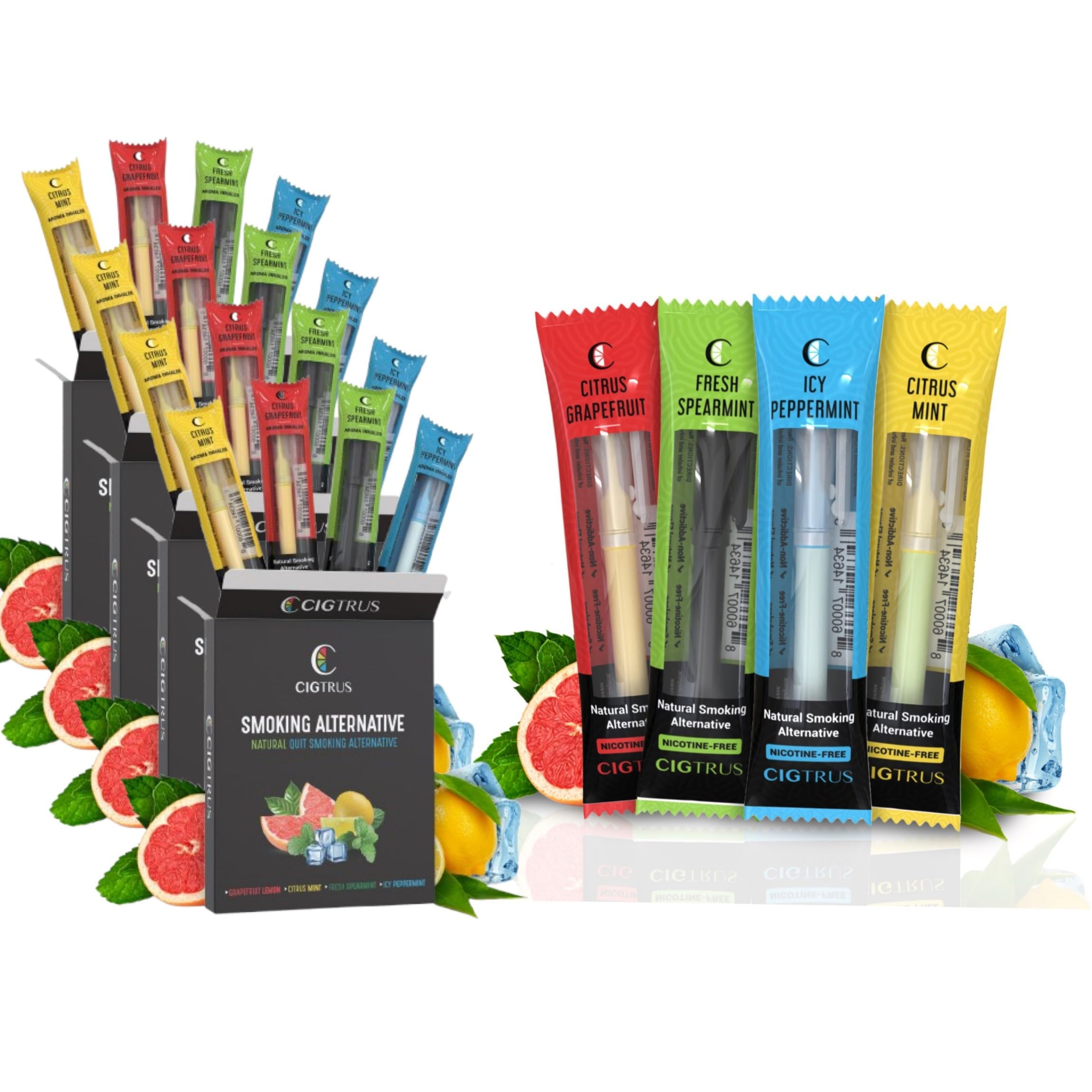 Cigtrus Quit-Smoking Aid assorted flavors pack showing variety for non-nicotine cravings