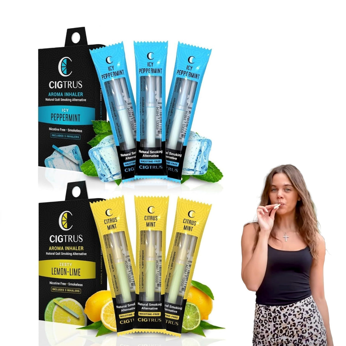 Cigtrus quit smoking aid six-piece pack for craving management on the go.