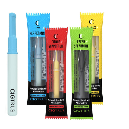 Cigtrus Quit Smoking Inhaler pack front showing discreet craving relief option.