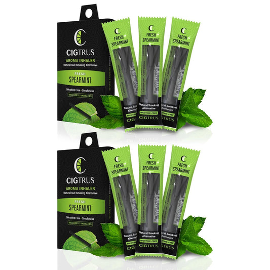 Cigtrus Quit Smoking Inhaler spearmint pack for on-the-go craving relief.
