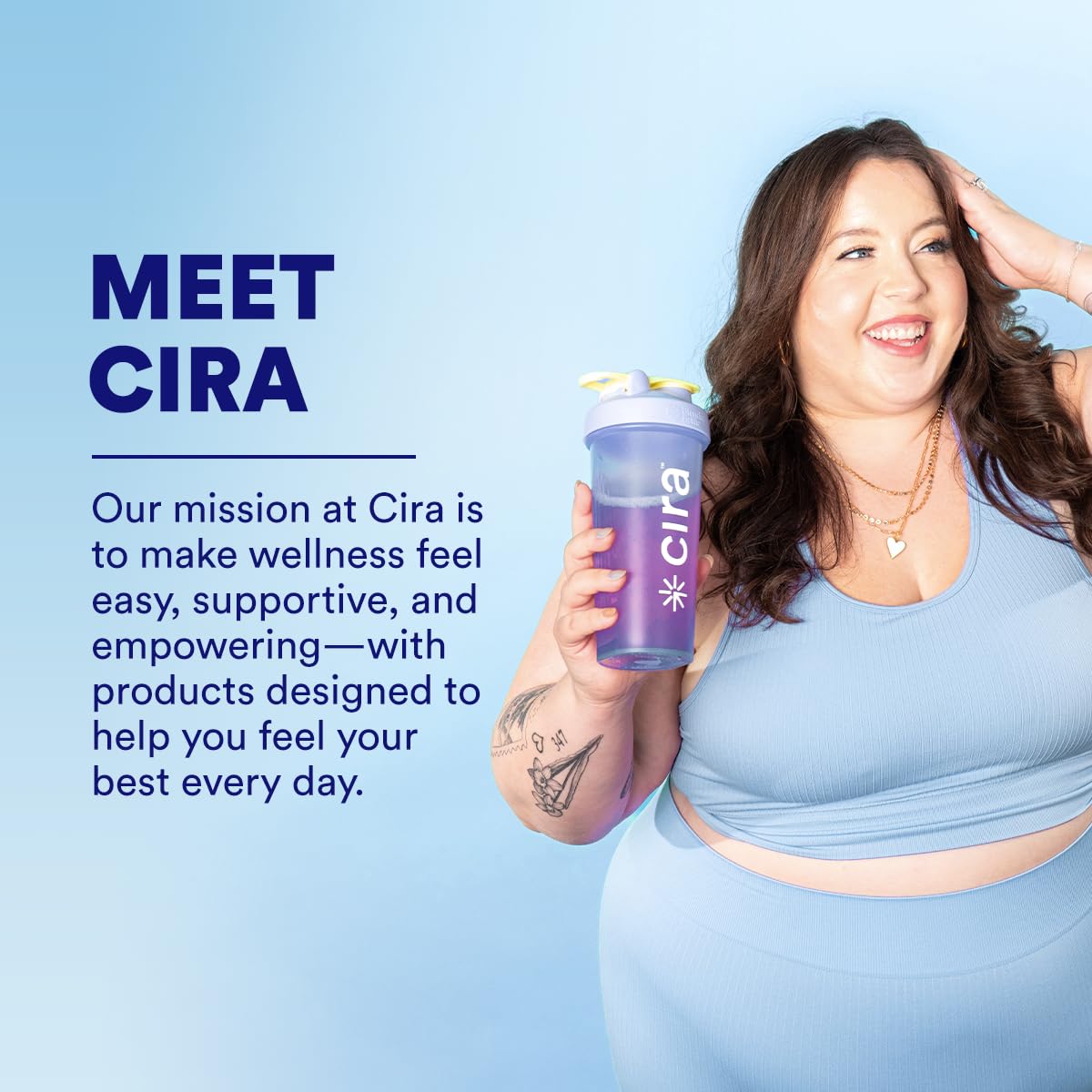 Cira hydration product close up highlights clean, sugar-free hydration options.