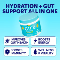 Cira Hydration Gut Health being poured into a glass for a refreshing drink.