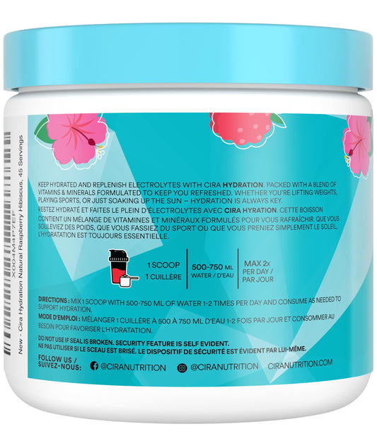 Cira Hydration Peach Mango powder dissolves in water for a clean boost