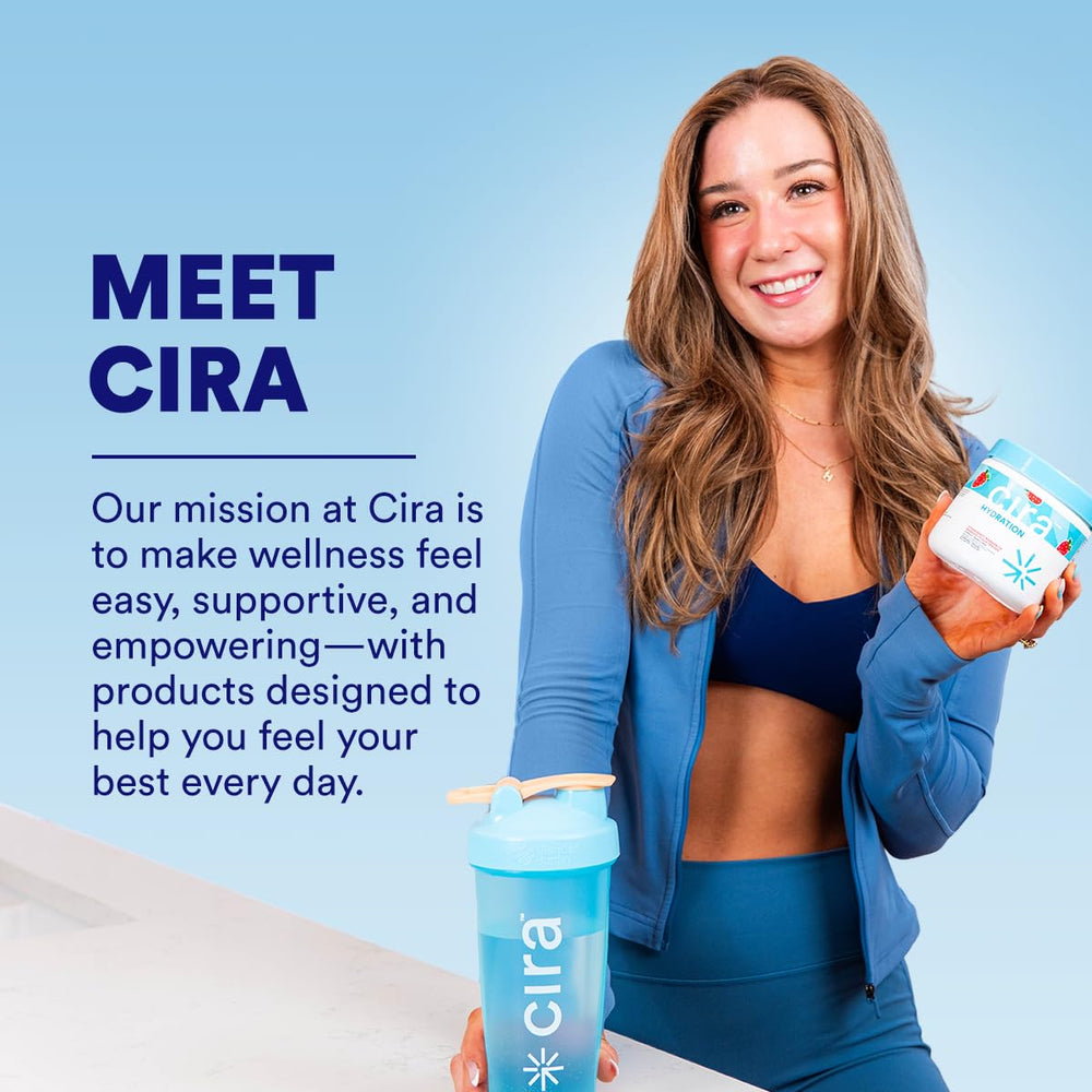 Active studio scene with Cira Hydration Powder for on-demand hydration