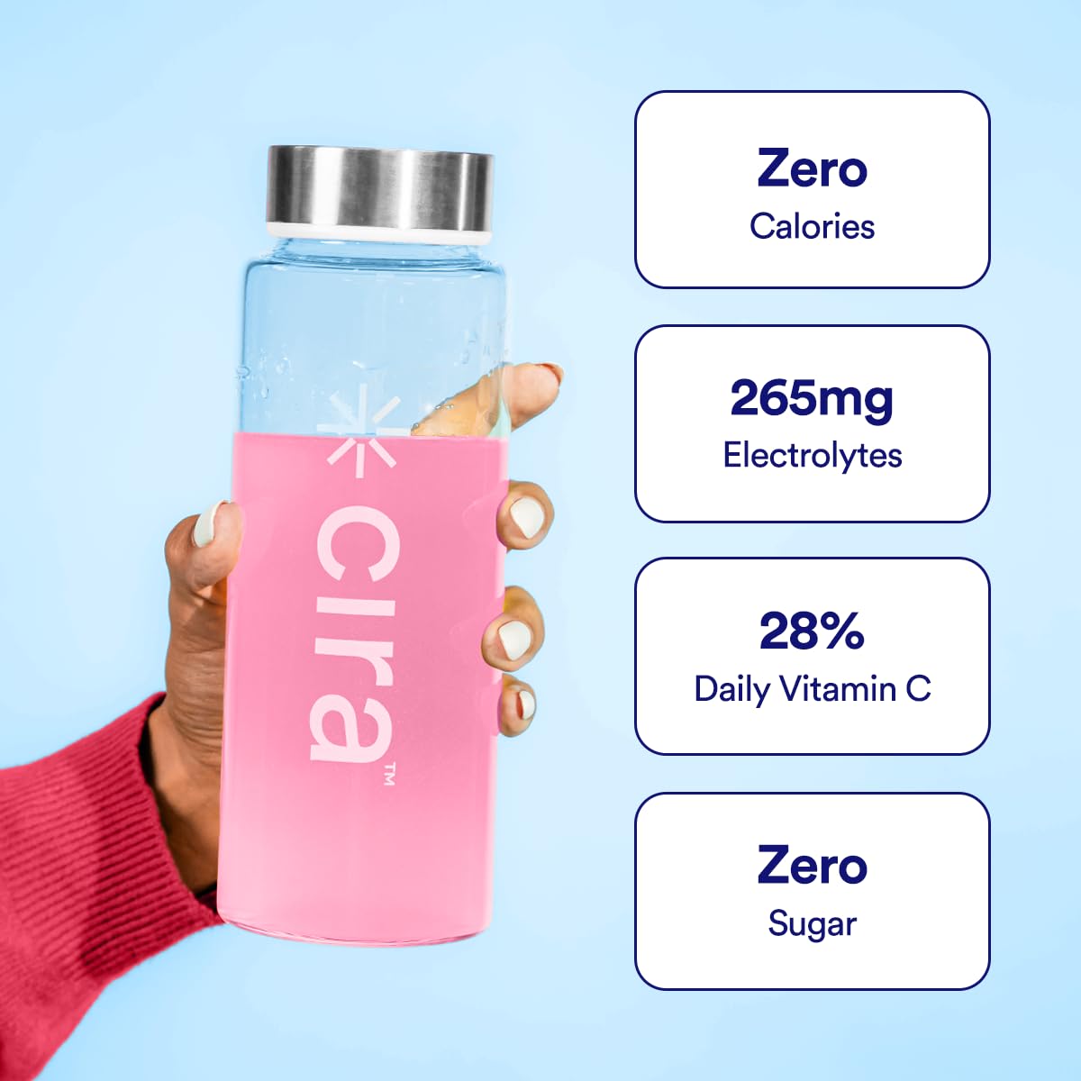 Close-up of Strawberry Margarita flavor dissolving into crisp, refreshing hydration