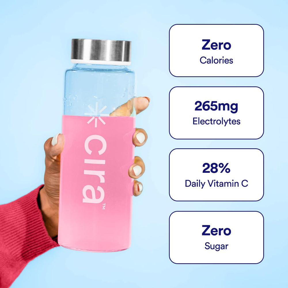 Cira Hydration powder dissolving in water for a refreshing, sugar-free drink