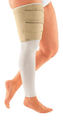 CircAid upper leg reduction kit wrap demonstrates adjustable compression for at-home use
