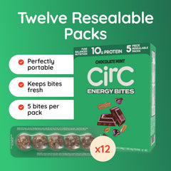 CirC Energy Bites gluten-free ingredients image emphasizes whole grains, nuts, and dates for balanced bites.