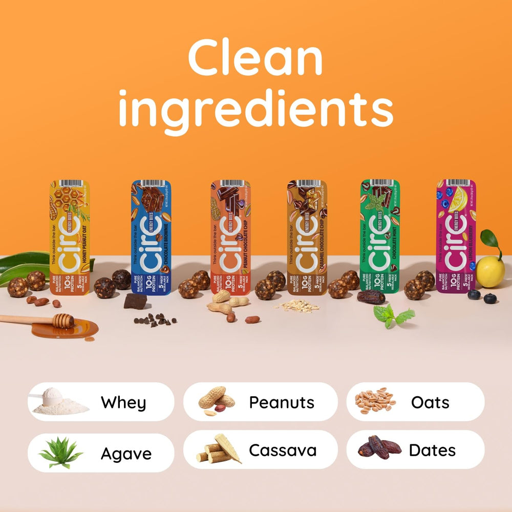 Circ Energy Bites on-the-go packaging demonstrates compact, travel-friendly design