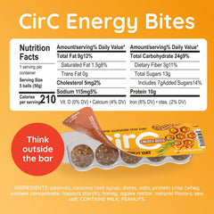 CirC Energy Bites on-the-go tray ready for quick post-workout or lunchbox use.