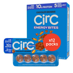 CirC Energy Bites tray packaging with 5-bite portions and recyclable design.