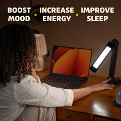 Lumos 2.0 emits full-spectrum light resembling noon sun