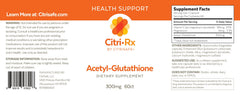 CitriRx Acetyl Glutathione capsules close-up for daily supplementation