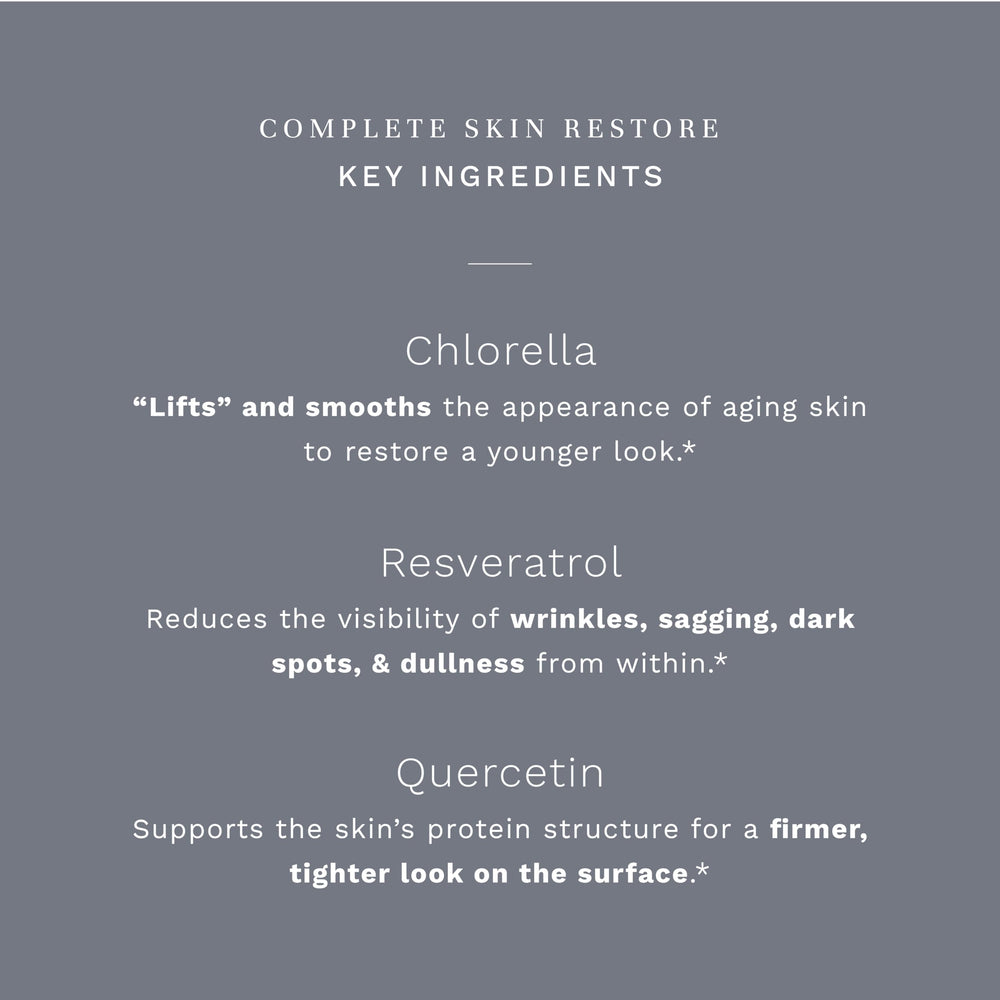 City Beauty Complete Skin Restore close-up bottle highlighting premium formula for firming