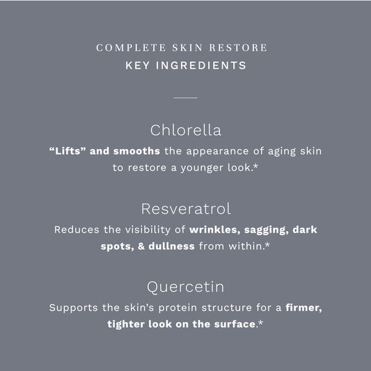 City Beauty Complete Skin Restore close-up bottle highlighting premium formula for firming