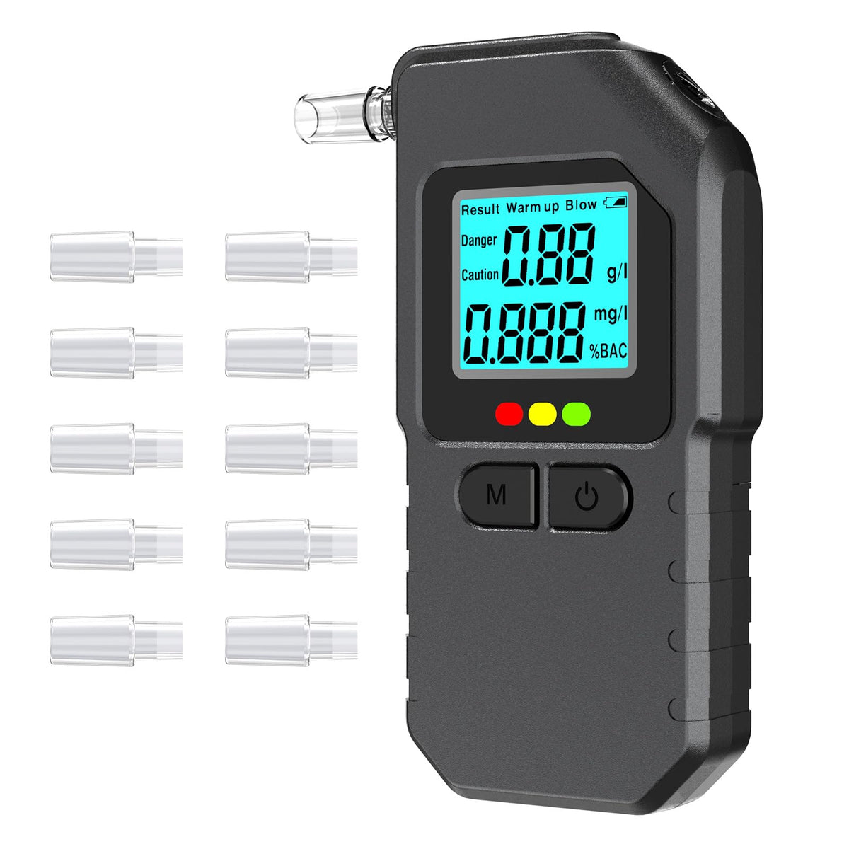 CJC Pro Breathalyzer with digital display shows fast BAC results for quick checks.