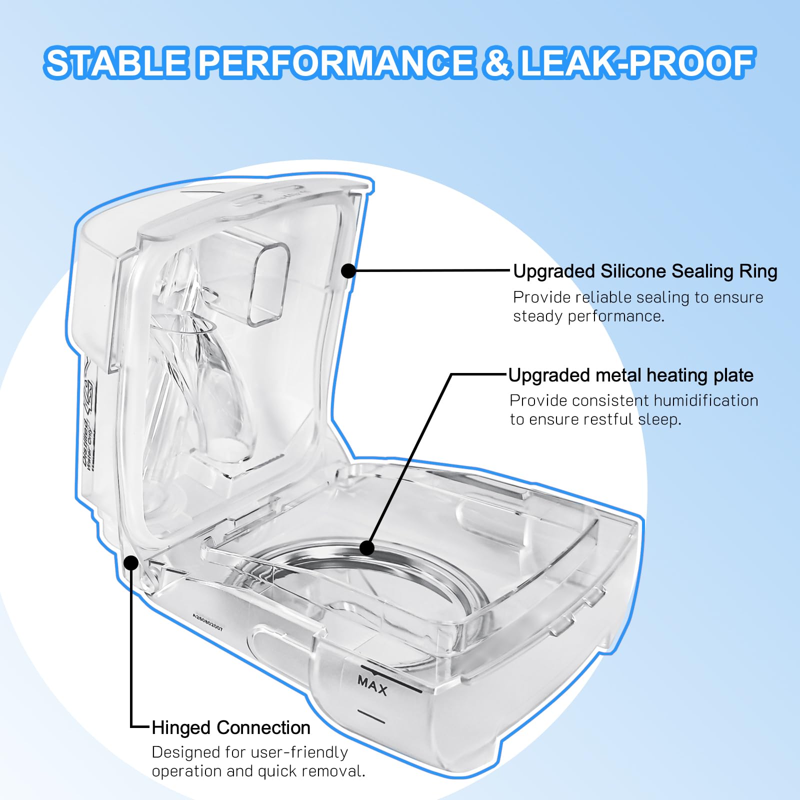 CKNET water chamber open view highlights original hinge design for easy cleaning.