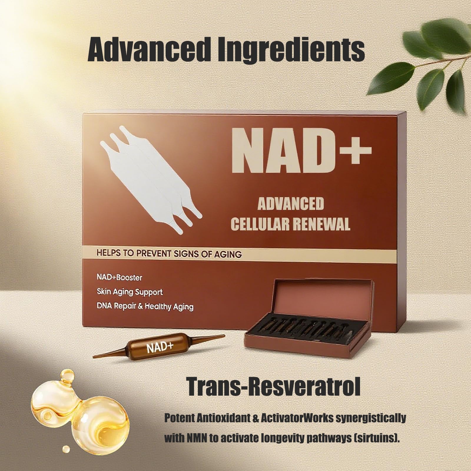 CKPCKP NAD+ advanced renewal packaging close-up highlights premium liposomal delivery.