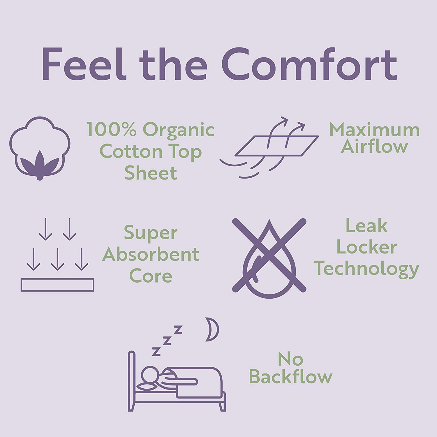Claene cashmere-soft pad with wings for secure wear.