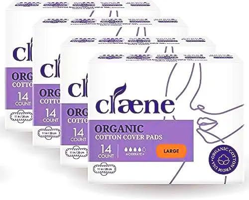 Claene organic cotton cover pad overnight with wings for reliable protection.