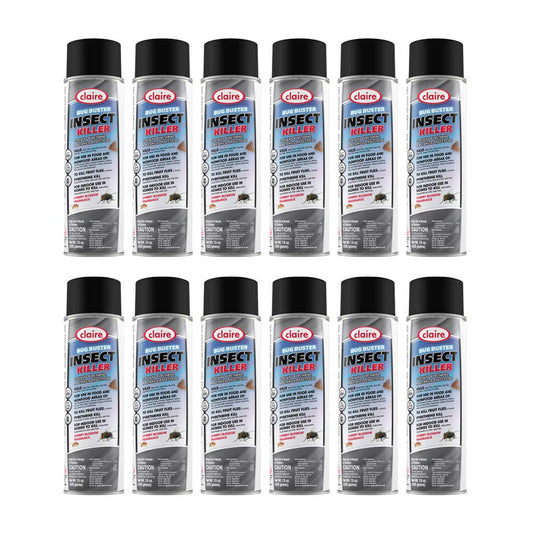 Claire Bug Buster bottle for indoor and outdoor pest control in barns and dairies.