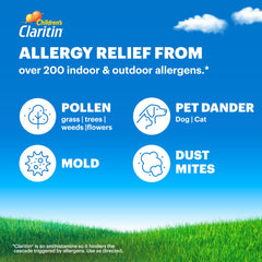 Claritin Children’s bottle back view showing dosage guidance.