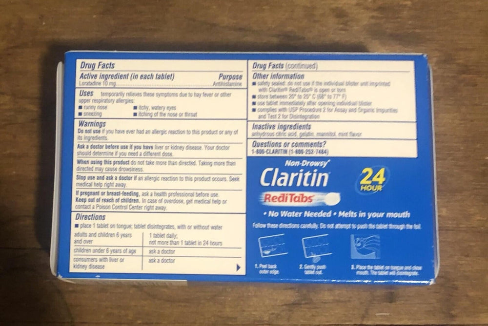 Claritin RediTabs dissolving tablet in mouth without water