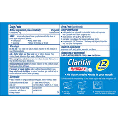 Claritin RediTabs orally dissolving tablet delivers fast 12 hour relief