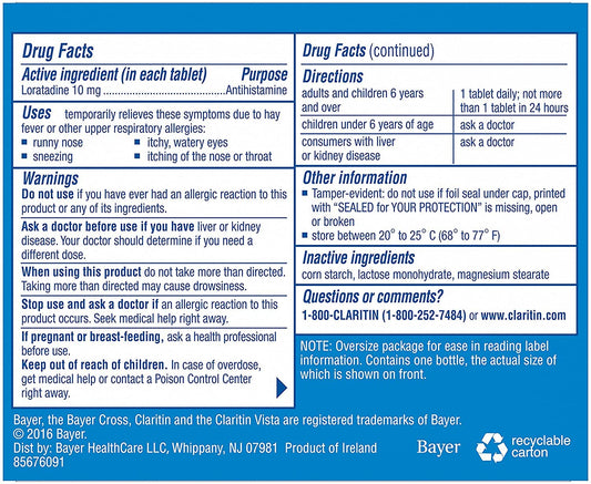 Claritin sneezing and watery eyes relief closeup for seasonal symptoms