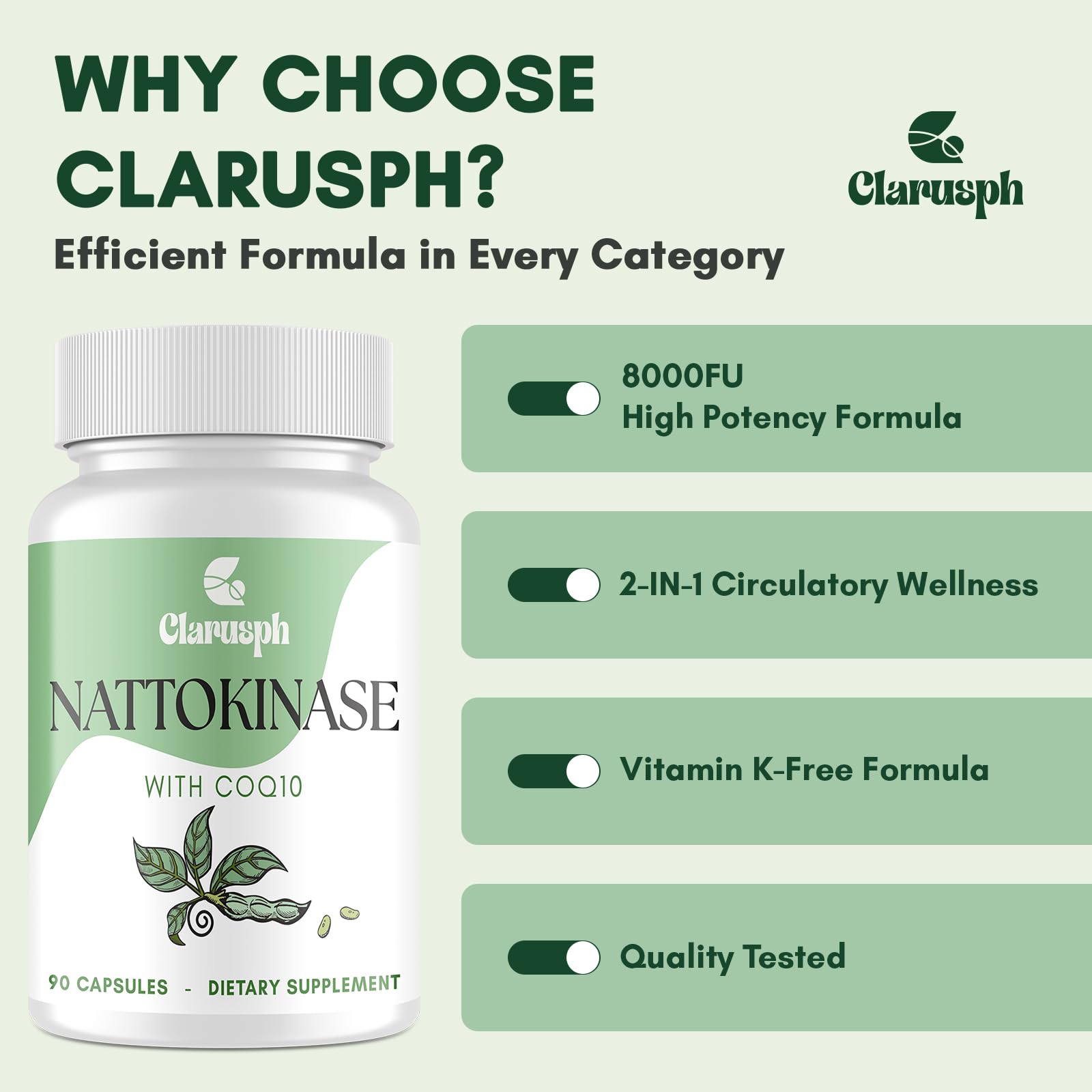 Clarusph packaging on desk shows compact bottle for daily use.