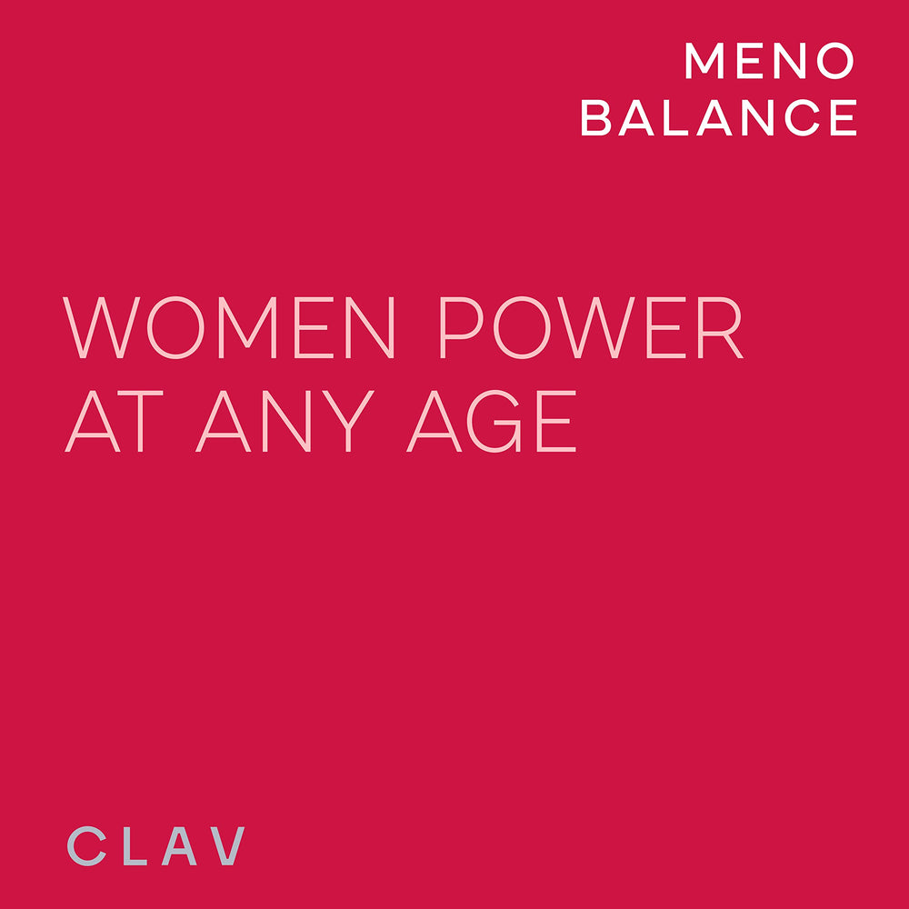 CLAV Meno Balance red clover imagery showing isoflavone source for potential balance