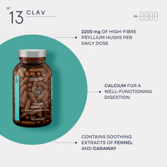 CLAV N°14 Puls label detail highlights natural ingredients and a research-based formulation.