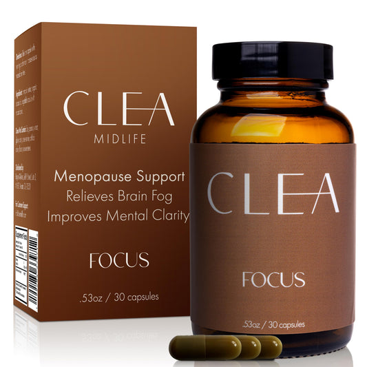 CLEA Midlife Focus bottle front view for memory support.