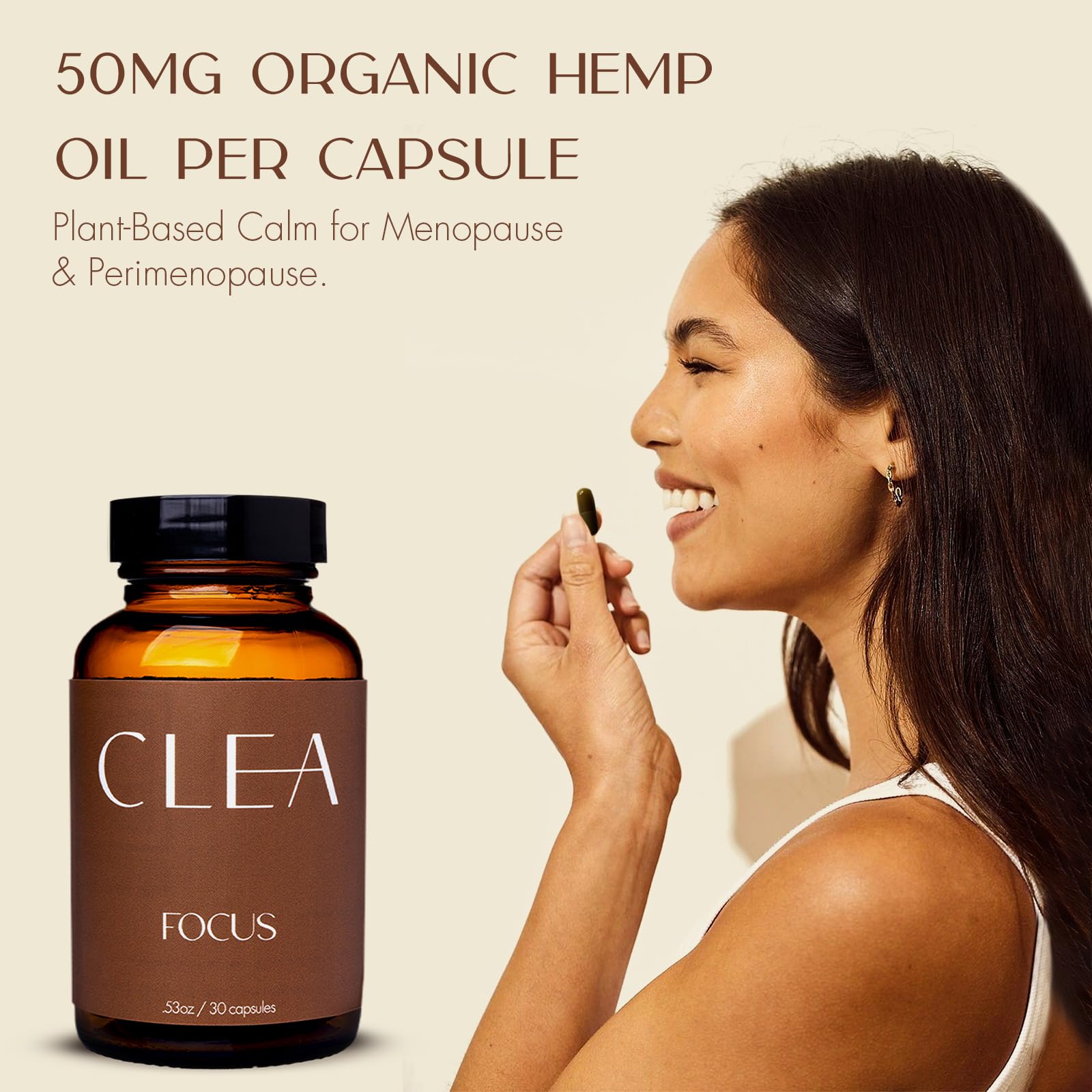 Ambient shot of CLEA Midlife Focus packaging for mental clarity.