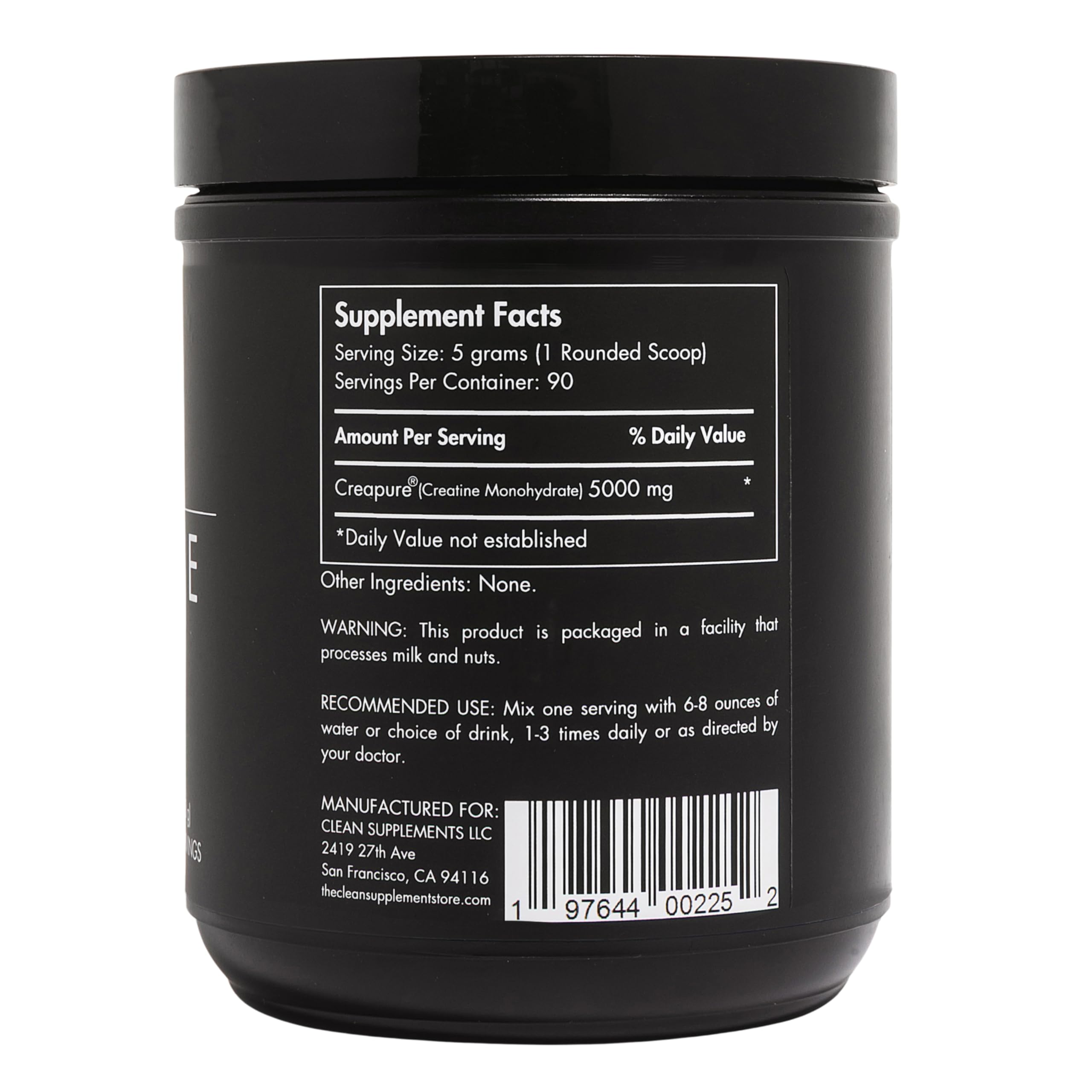 CLEAN Creatine Creapure powder highlighting high purity for reliable training sessions.