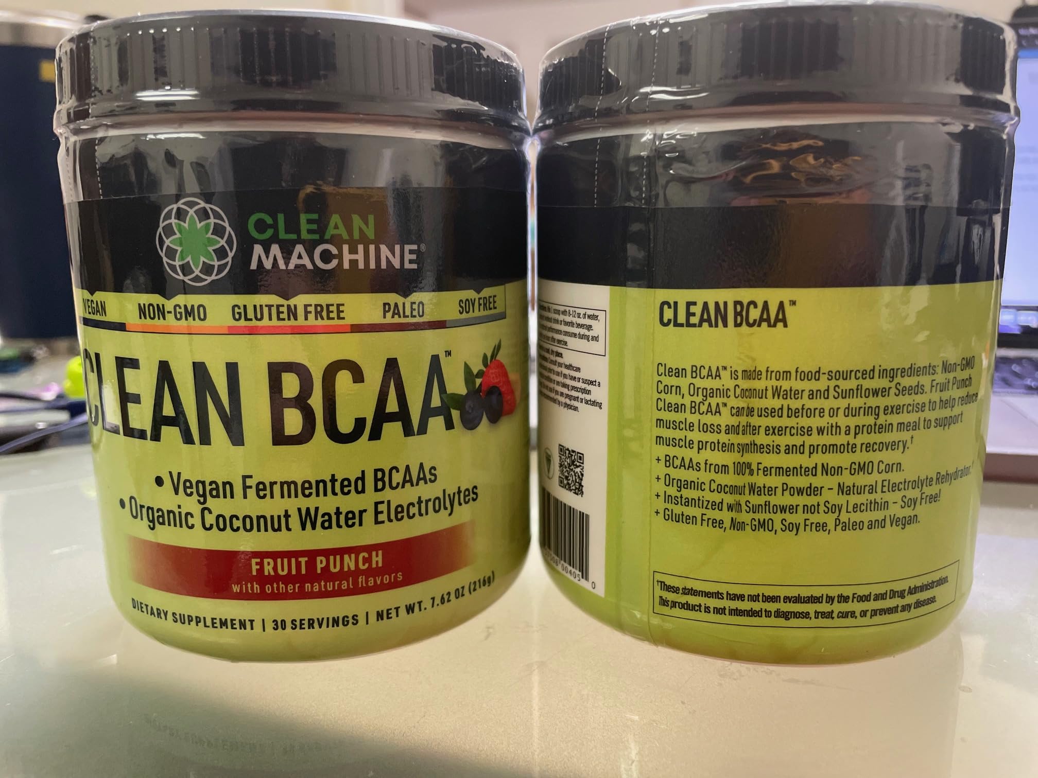 Clean Machine Vegan amino energy setup ideal for daily training routines.