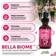 Clean Nutra Bella Biotics with prebiotics supporting digestive health.