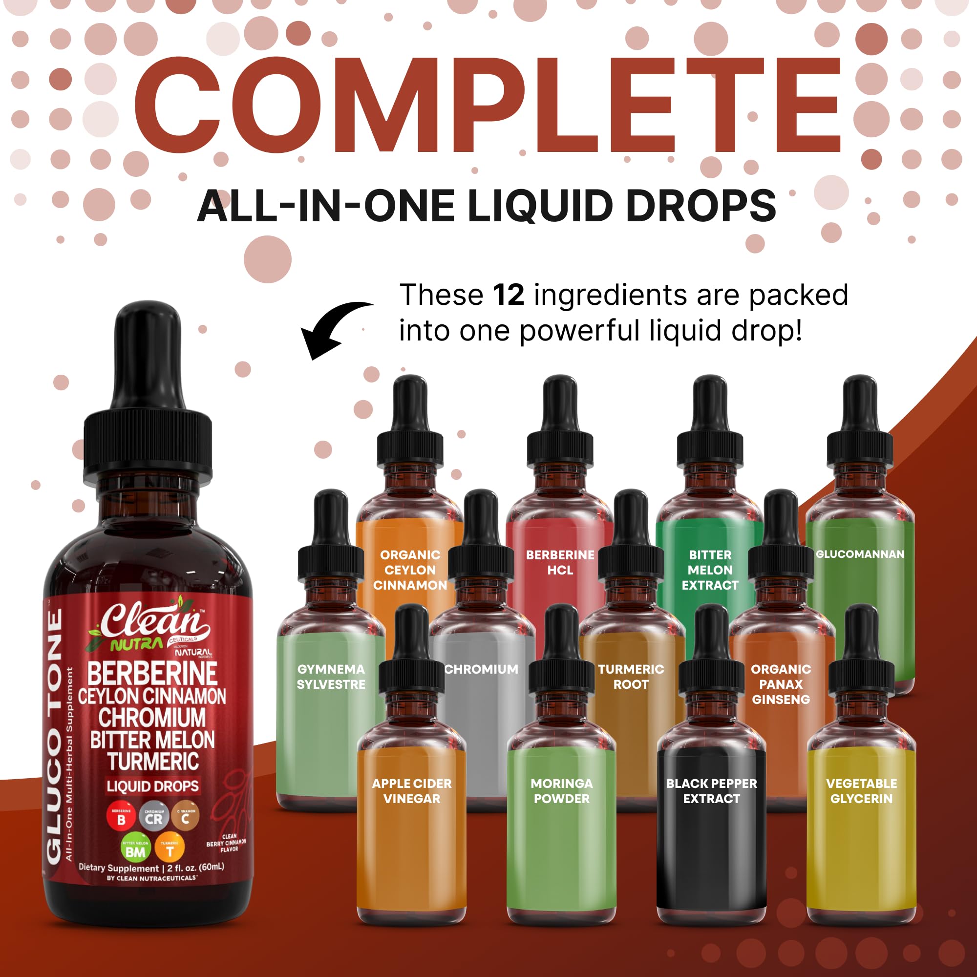 Clean Nutra Berberine ACV dropper for tangy daily use