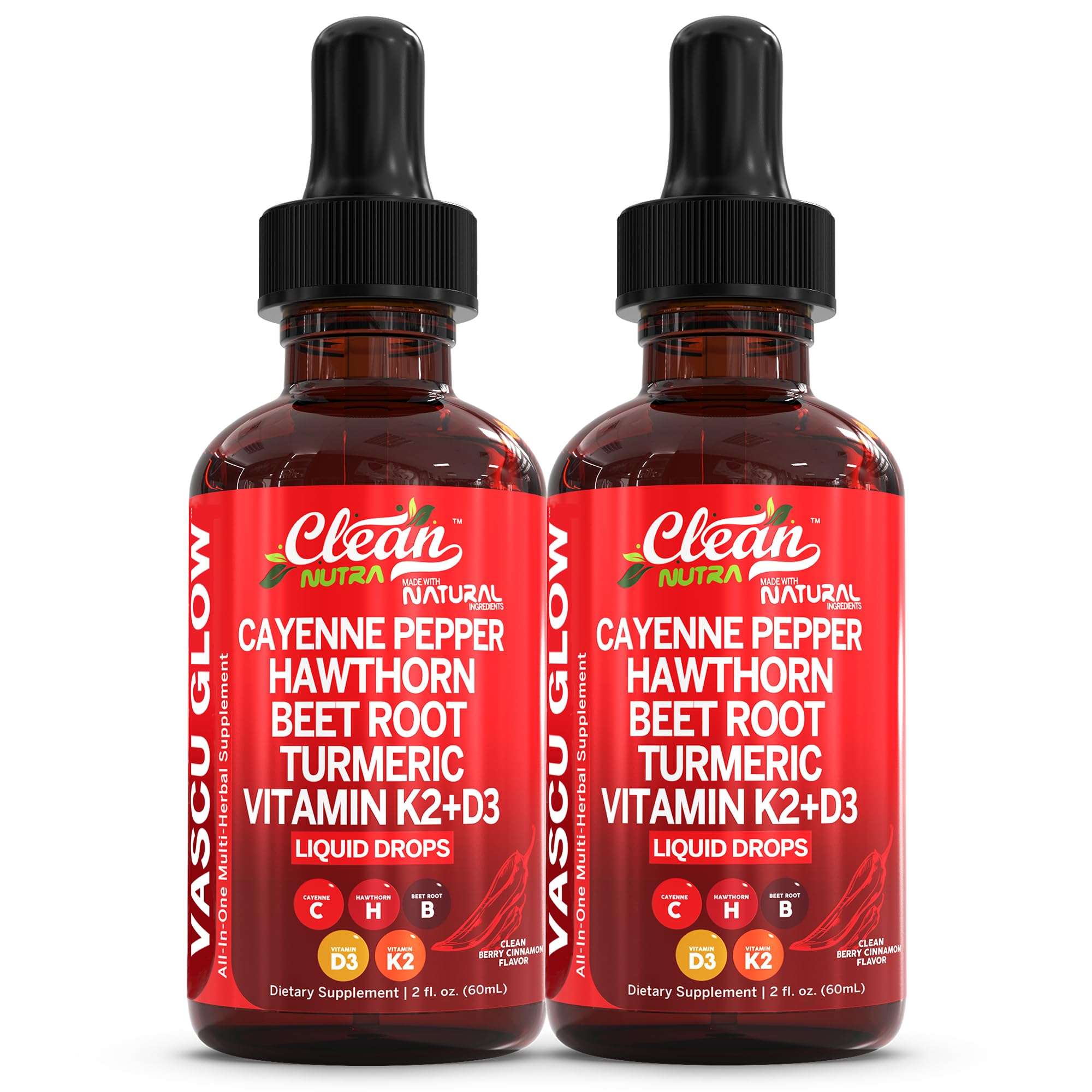 Clean Nutra Cayenne Pepper Drops bottle pour supports daily wellness