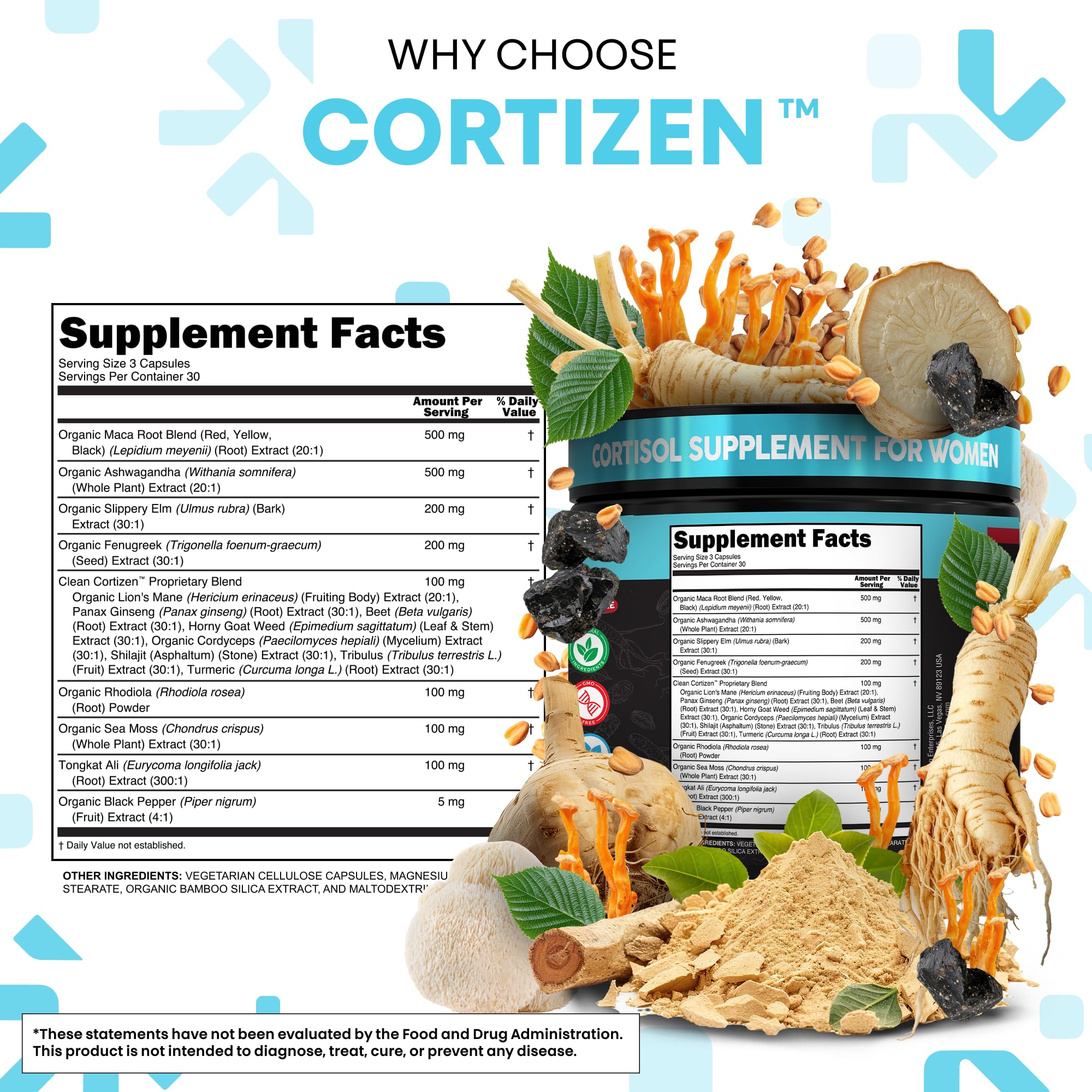 Clean Nutraceuticals ashwagandha capsules closeup highlighting stress resilience potential
