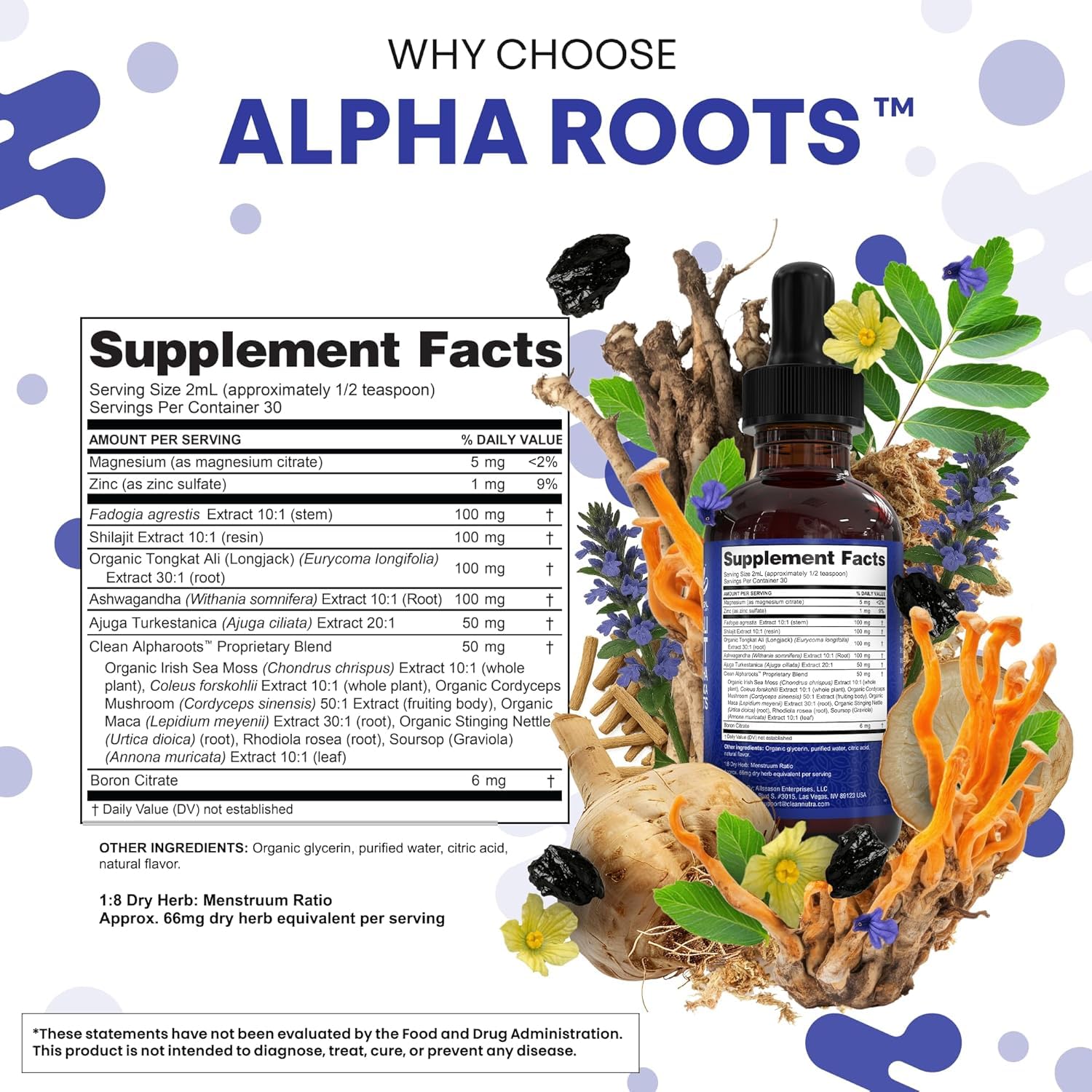 Clean Nutraceuticals Irish sea moss liquid drops bottle adds mineral support daily
