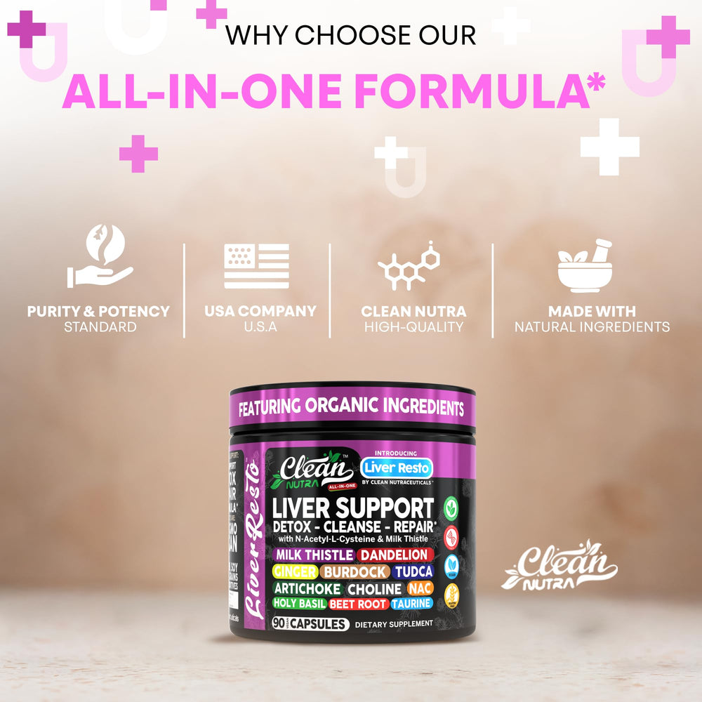 Clean Nutraceuticals Liver Resto NAC capsules emphasize comprehensive detox nutrients