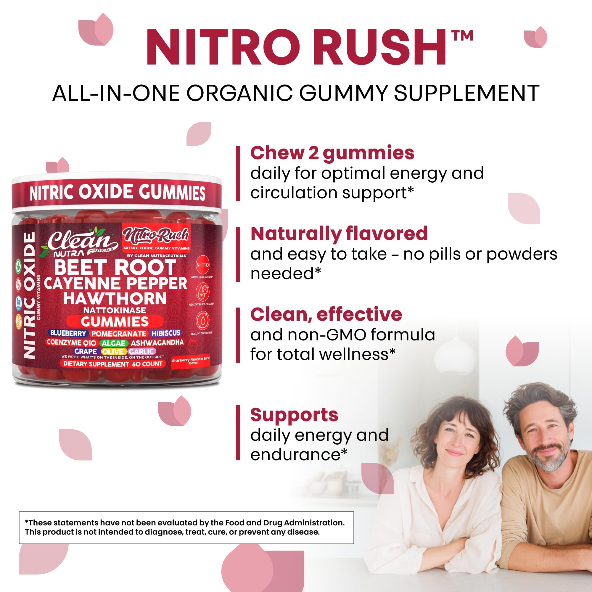 Clean Nutra Nutra Rush CoQ10 gummies emphasize antioxidant and energy support.
