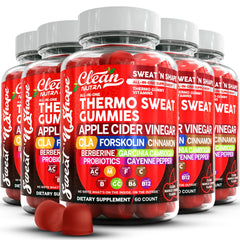 Clean Nutra Sweat N' Shape gummies bottle for daily energy support.