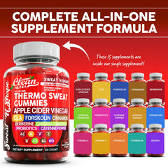 Closeup of Sweat N' Shape gummies emphasizing mango-cherry flavor.
