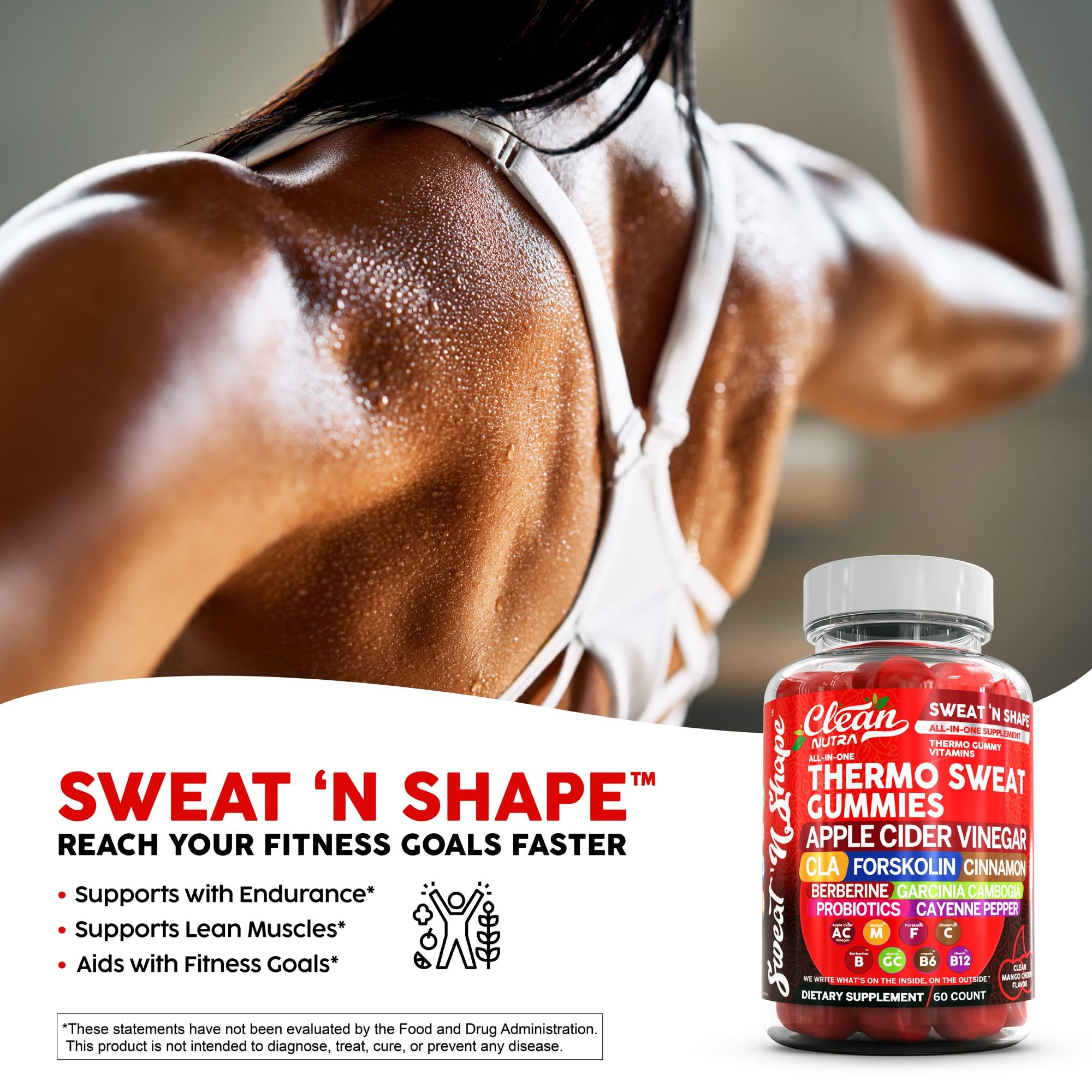 Packaging box showcasing Clean Nutra formula for lean muscle goals.