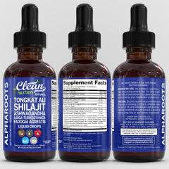 Clean Nutraceuticals Tongkat Ali and Ashwagandha combo bottle supports relaxation and well-being