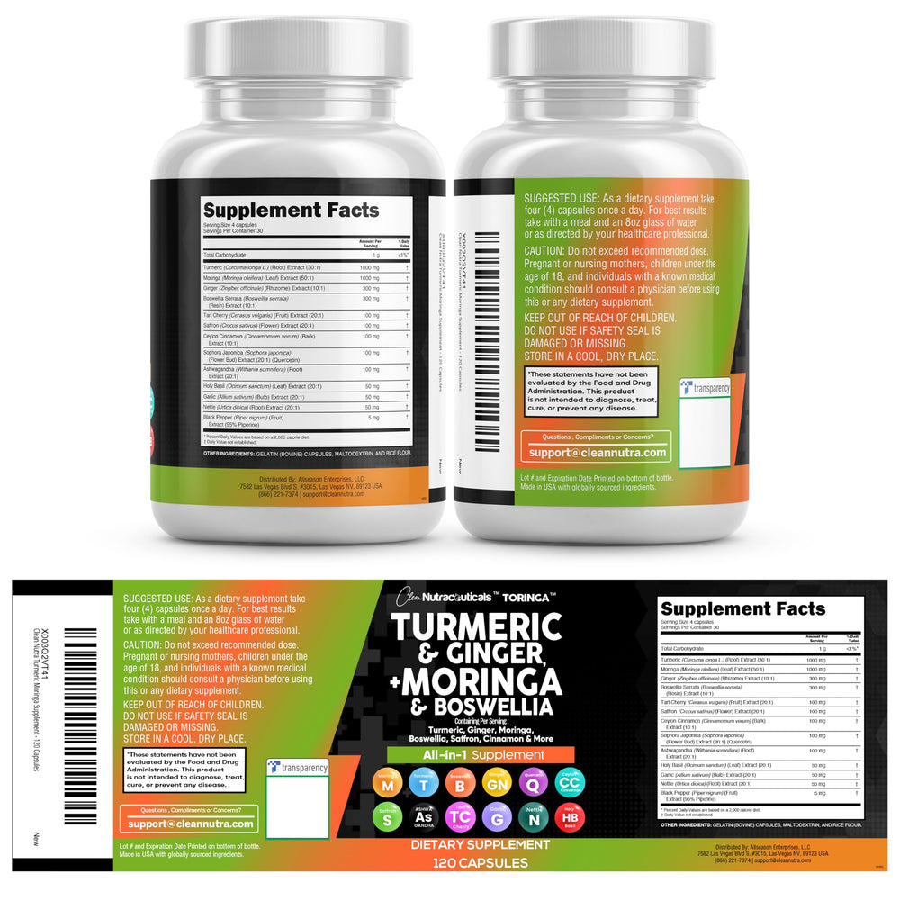 Ginger root slices from Clean Nutraceuticals Turmeric Moringa, fresh aroma suggesting synergy