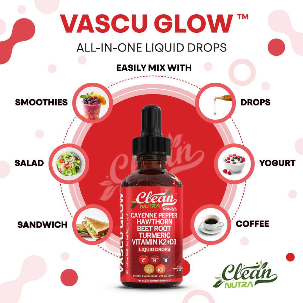 Clean Nutra Vascu Glow beet root powder texture shows vibrant color.