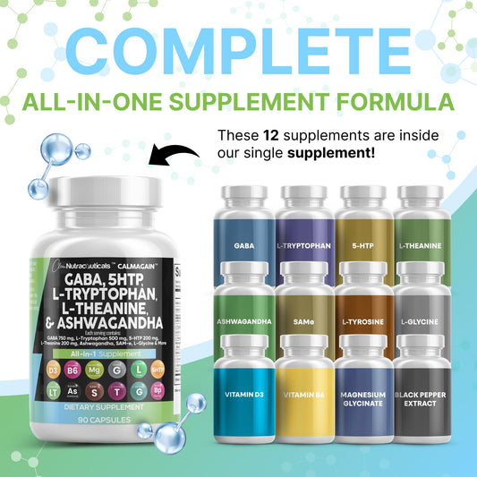Clean Nutraceuticals 5-HTP 200mg capsules promoting balanced mood.